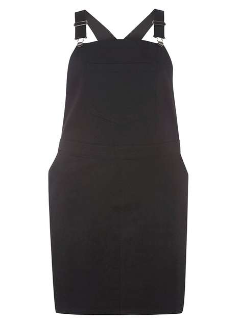 **DP curve black utility dungaree dress